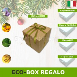 Box regalo di natale con mix di saponi naturali miele-lavanda-calendula-aloe