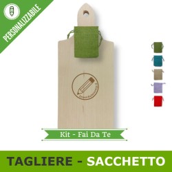 Kit tagliere personalizzato 32 cm - sacchetto portaconfetti