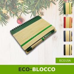 Eco-blocco note taccuino-agenda personale con rivestimento in bambù