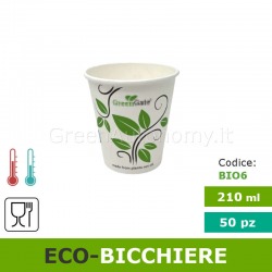 Eco-bicchiere 210ml biodegradabile compostabile