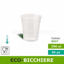 Eco-Bicchiere bio in PLA trasparente 250 ml
