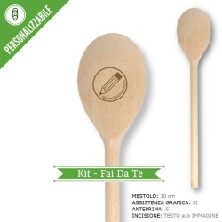 Kit mestolo utensile da cucina 30 cm personalizzato per bomboniere