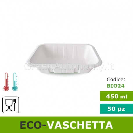 Eco-vaschetta 450 ml biodegradabile compostabile ecologica