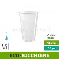 Eco-Bicchiere bio in PLA trasparente 480ml
