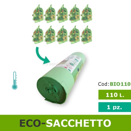 Rotolo-sacchetto 110 litri biodegradabile compostabile per feste-sagre