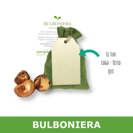 Bulboniera sacchetto - bomboniera originale con tag, istruzioni e bulbi da piantare