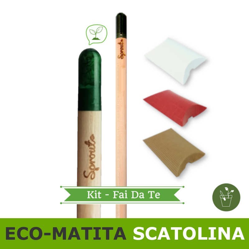 Kit matita piantabile e scatolina portaconfetti per bomboniera-regalo
