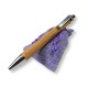 Penna personalizzata in bamboo con sacco-sacchetto lilla per bomboniere lavanda