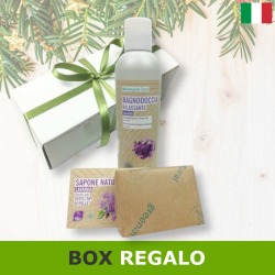 Box regalo bagnodoccia e sapone lavanda. Cofanetto regalo di natale ecobio