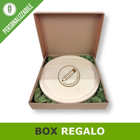 Box regalo tagliere tondo personalizzato idea regalo per donna e uomo