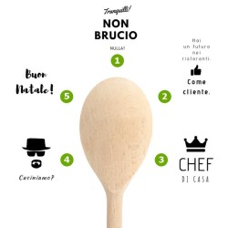 Grafica personalizzabile per mestolo tondo da cucina in legno decorato