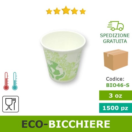 Scatola bicchieri caffè 3 oz carta FSC e PLA biodegradabile-compostabile