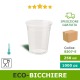 Scatola bicchieri acqua-vino-succo 250 ml PLA biodegradabile-compostabile