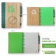 Taccuino blocco-note verde in carta e bamboo - gadget da personalizzare