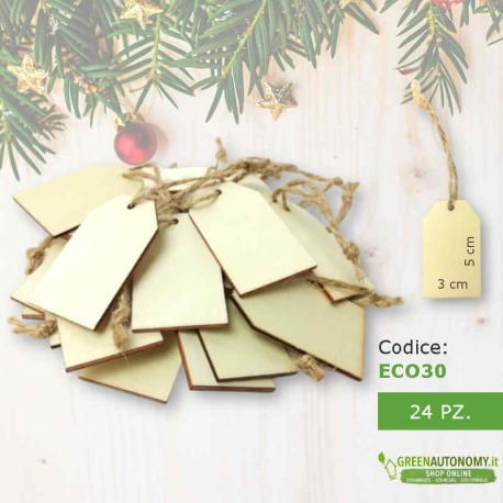 Eco-tag-segnaposto in legno 5x3 cm per bomboniere-gadgets-regali-di-natale