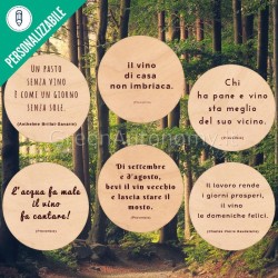 Eco-sottobottiglia di legno personalizzato con frase