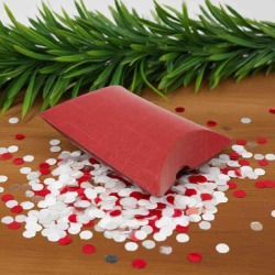 scatolina portaconfetti 70x70x25mm a forma cuscino rosso per laurea