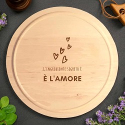 Tagliere tondo in legno con frase. Idea regalo natale per lui-lei zia-zio