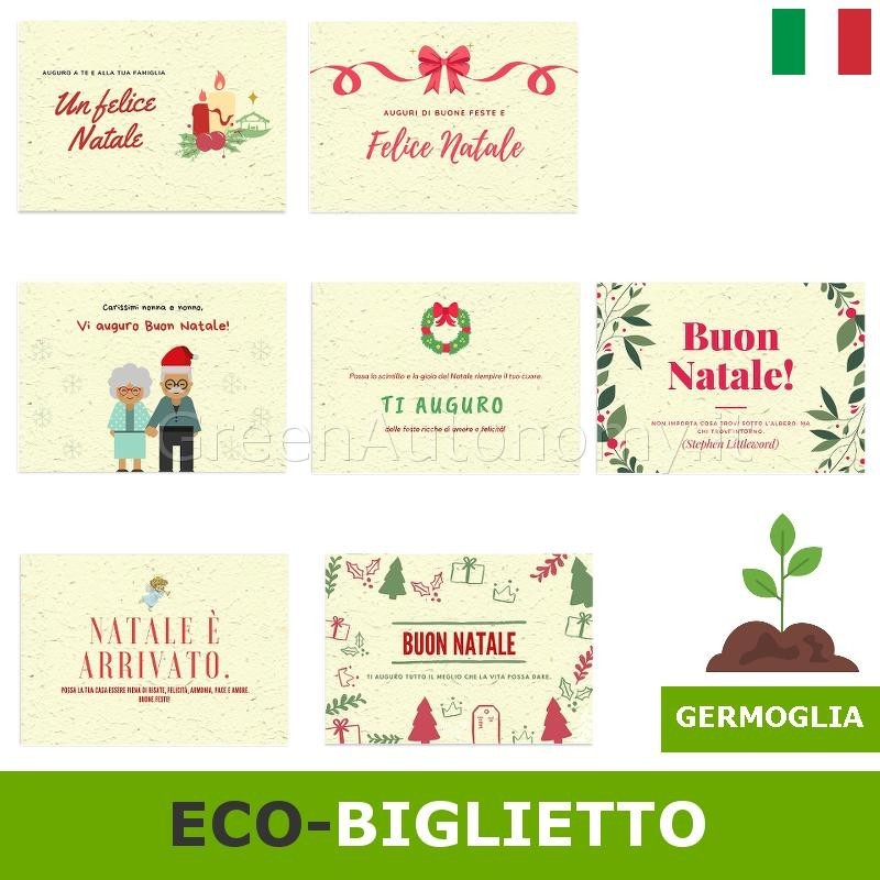 Eco-biglietto auguri di natale in carta da piantare e far germogliare