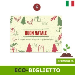 eco-biglietto auguri di natale ecosostenibile che germoglia