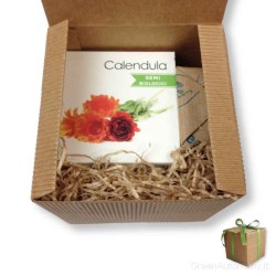 Confezione regalo green semi di pianta calendula e sapone calendula
