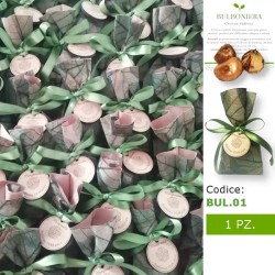 Bulboniera la bomboniera battesimo green da piantare con tag personalizzabile