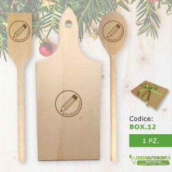 Box regalo natale set mestolo cucchiaio-paletta-tagliere personalizzati per chef cuochi
