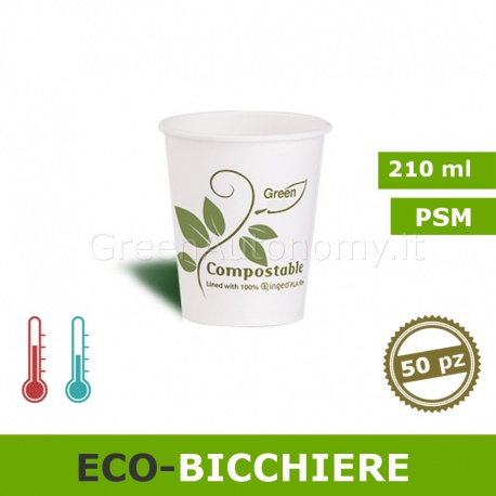 Eco-Bicchiere biodegradabile da 210ml
