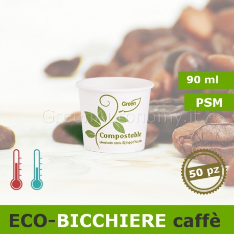 Eco-Bicchiere da caffè 90ml biodegradabile e compostabile