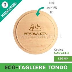 Eco-tagliere di legno tondo personalizzato per gadgets regali
