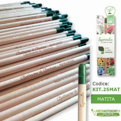 Kit 25 eco-matite da piantare personalizzate per bomboniere battesimo