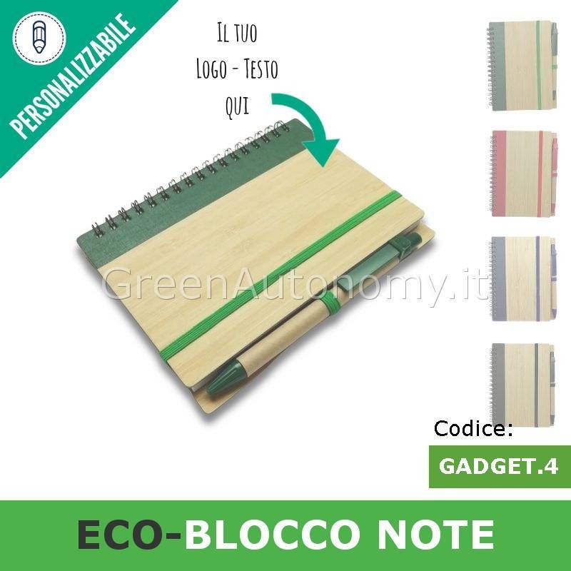 Blocco note taccuino-agenda personale da personalizzare come gadget ecologico