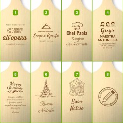 Modelli idee regalo tagliere legno personalizzato con testo-immagine