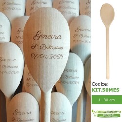 Kit 50 mestoli cucchiai cucchiarelle personalizzati per regali bomboniere battesimo