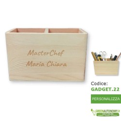 porta-penne organizer in legno da scrivania personalizzato