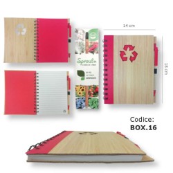 Box regalo cofanetto regalo matita piantabile blocco-note rosso e penna per natale