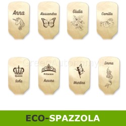 modelli spazzola di legno per capelli con immagine e nome