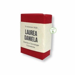 Bomboniera laurea ecologica con saponetta profumata e carta piantabile