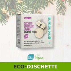 Dischetti struccanti lavabili e riutilizzabili in bamboo e cotone idea regalo natale