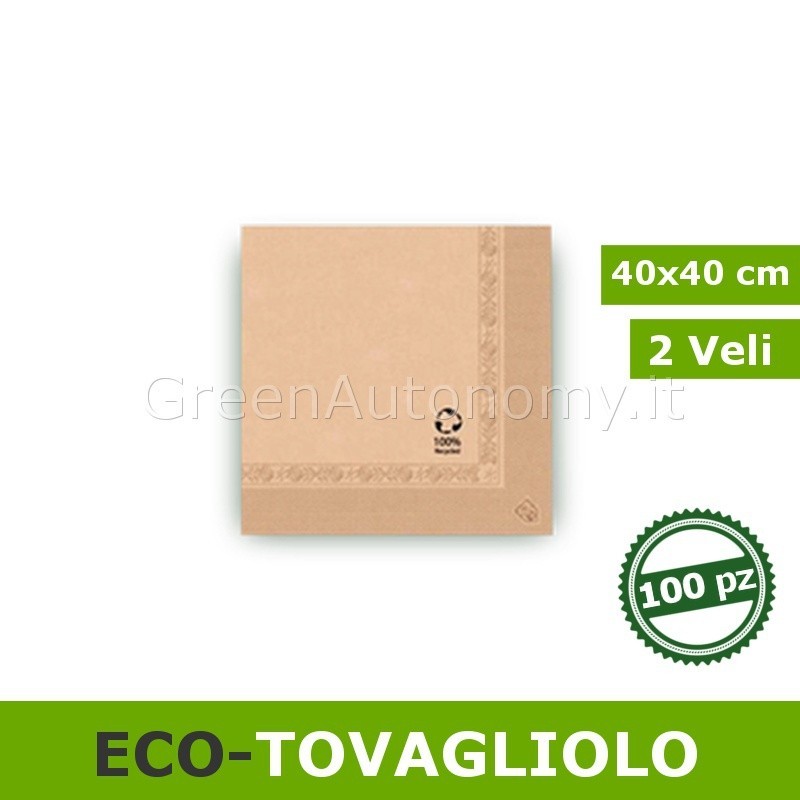 Tovaglioli 40x40 cm biodegradabili in carta riciclata ecolabel