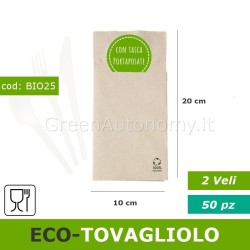 Eco-tovagliolo 20x10cm con tasca portaposate incorporata
