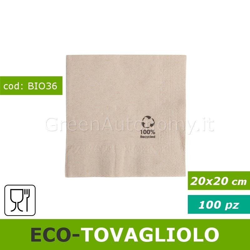 Eco-tovagliolo 20x20 biodegradabile Ecolabel