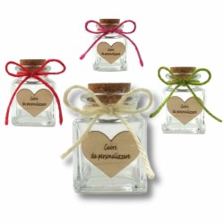 Kit bomboniera fai da te con vasetto barattolo vetro e cuore da personalizzare