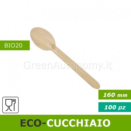 Eco-cucchiaio legno bio compostabile per feste sagre