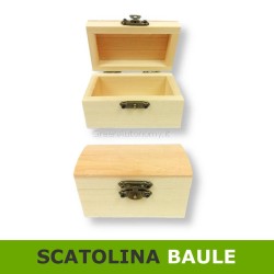 Scatolina portaconfetti-caramelle di legno a forma di baule