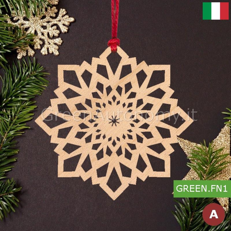 PIXNOR Fiocco di neve di natale decorazioni albero di Natale ornamenti di legno appeso confezione da 10 