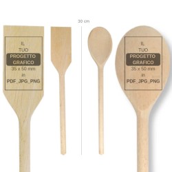 dimensioni kit 100 utensili cucina in legno da personalizzare per bomboniere