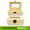 Scatola regalo in legno con finestra portagioie, collane, orecchini