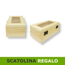 Scatolina in legno portaconfetti con finestra per bomboniere