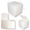 Scatola bianca effetto seta 8x8x8cm per bomboniere regalo